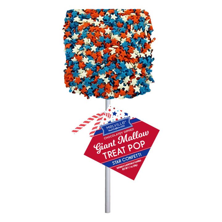 Melville Candy Company - Vente Guimauve - Giant Guimauve Pops - Chocolat au lait patriotique1
