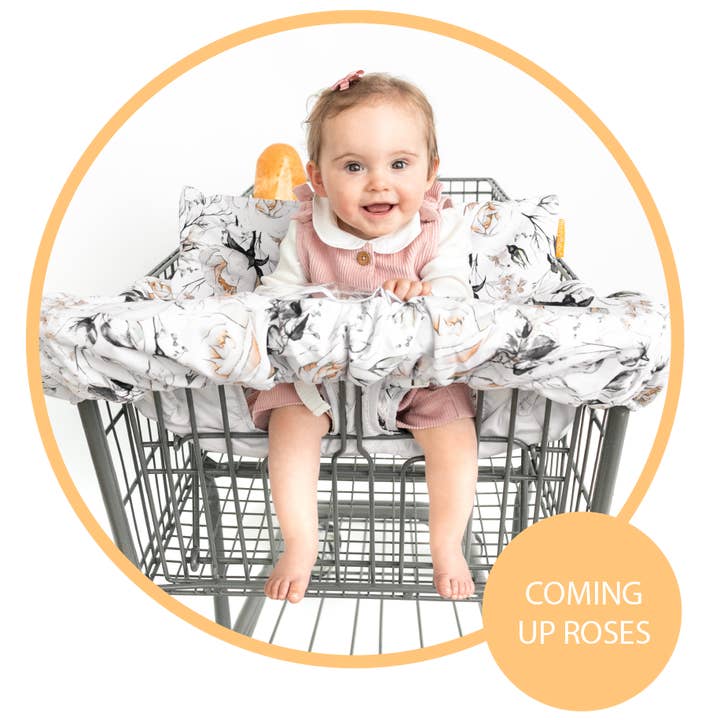 Baby Shopping Cart Cover - Coming Up Roses Beautiful Floral Print for wholesale by Binxy Baby