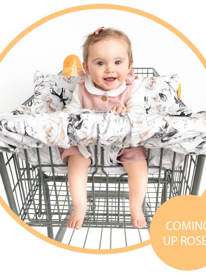 Baby Shopping Cart Cover - Coming Up Roses Beautiful Floral Print for wholesale by Binxy Baby