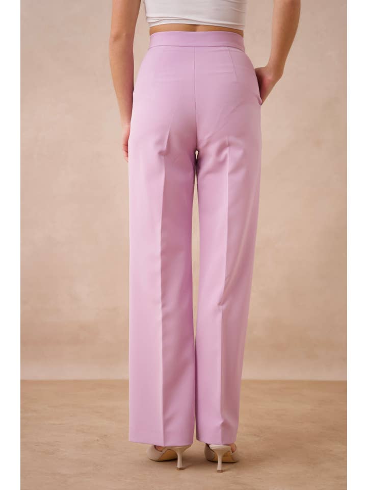 Attentif Paris – wholesale Byxor - Dam – Solid raka byxor med hög midja22