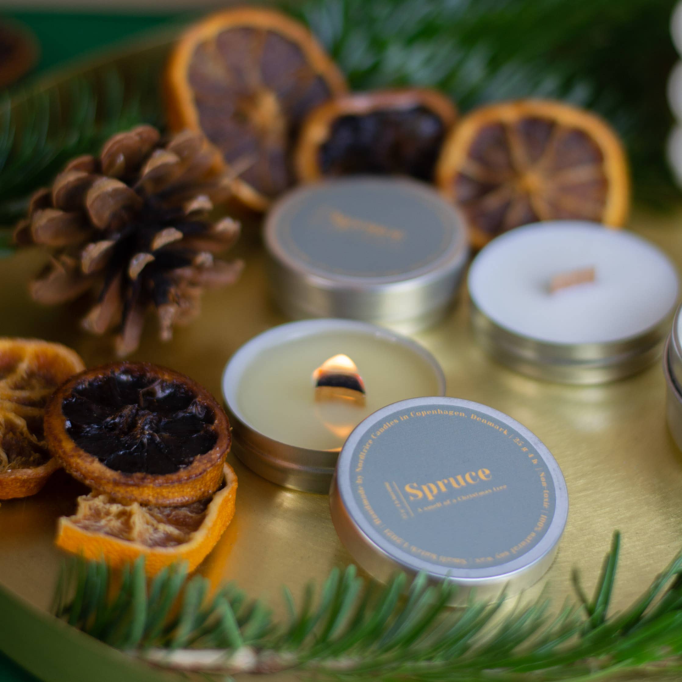 Nordtrice - Vente Bougies de voyage - Mini bougies parfumées en cire de soja, Épicéa1