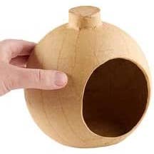 Factory Direct Craft - Wholesale Paper Mache - 6" Paper Mache Open Diorama Ball Ornament with Front Hole