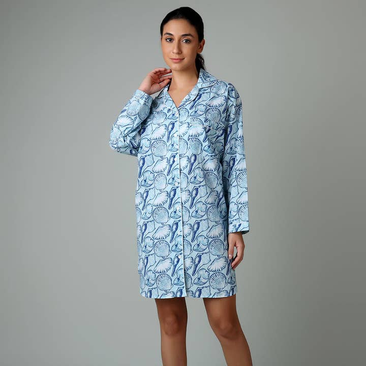 Multi Shells on the Beach Nightshirt for wholesale on Faire