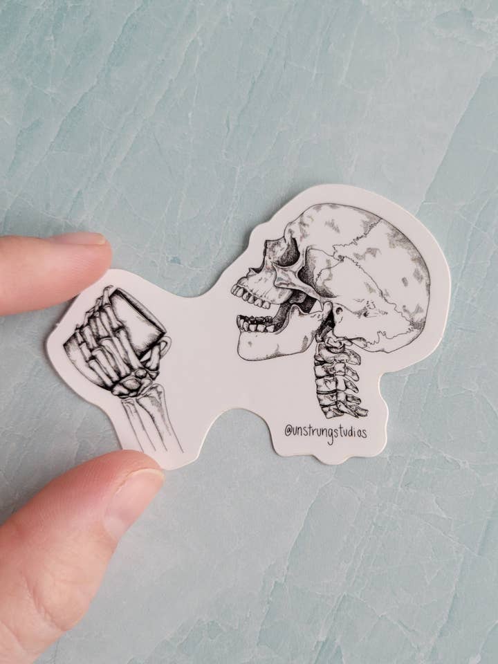 Aufkleber Tod ohne Kaffee für den Großhandel von Unstrung Studios