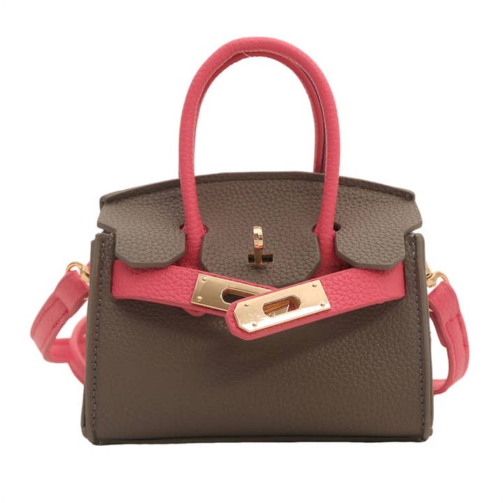 Little Trendy - Wholesale Crossbody Bag - Kids - Girls mini contrast color crossbody bag Kelly mini handbag
