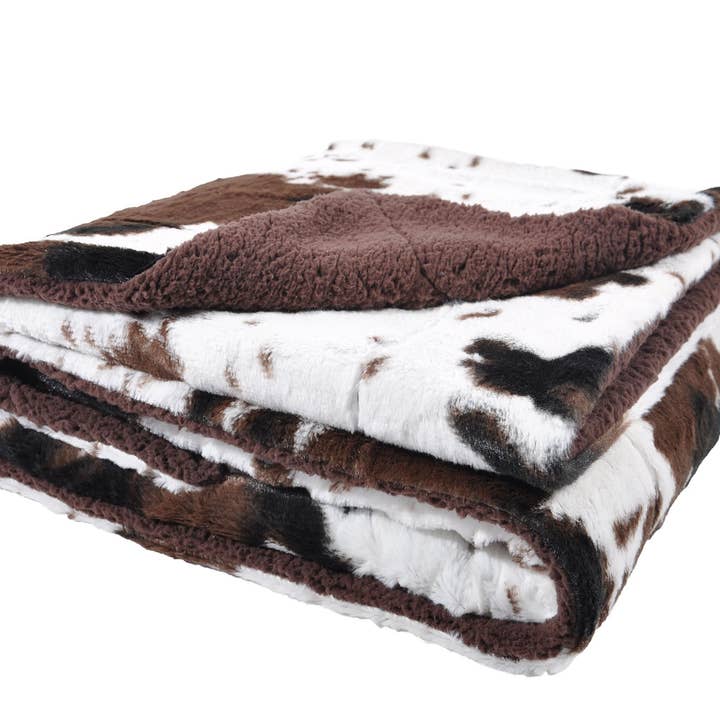 Tadpoles | Baby + Kids | Home + Play - Wholesale Throw Blanket - Sleeping Partners Cowhide Plush DoubleLayer Throw Blanket