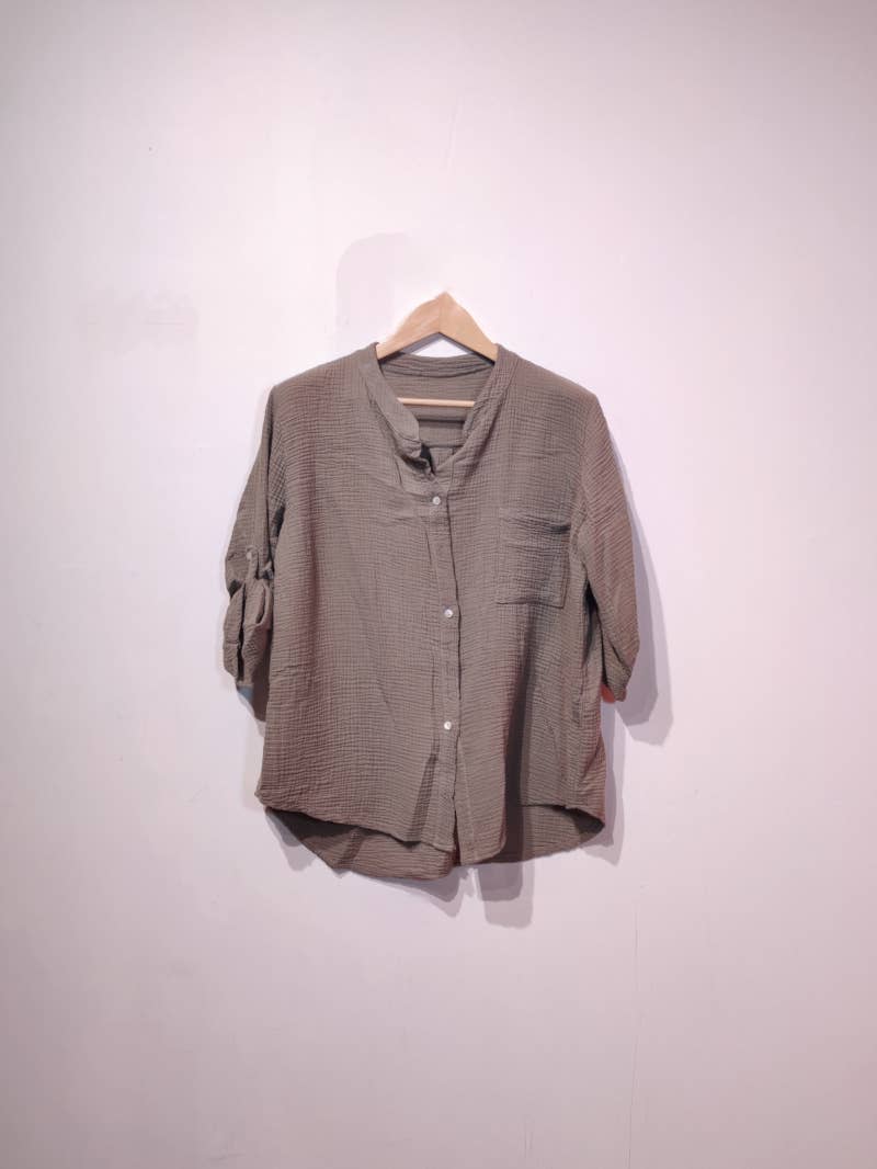 Pomelo paris - Vendita all'ingrosso Camicia button down - Donna - Camicia leggera in cotone gas2