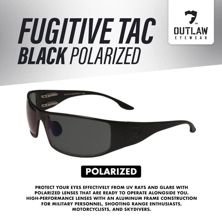 OutLaw Eyewear - Venta al por mayor Gafas de sol - Hombre - Fugitive TAC negro/polarizado - ANSI Z87.1-20155