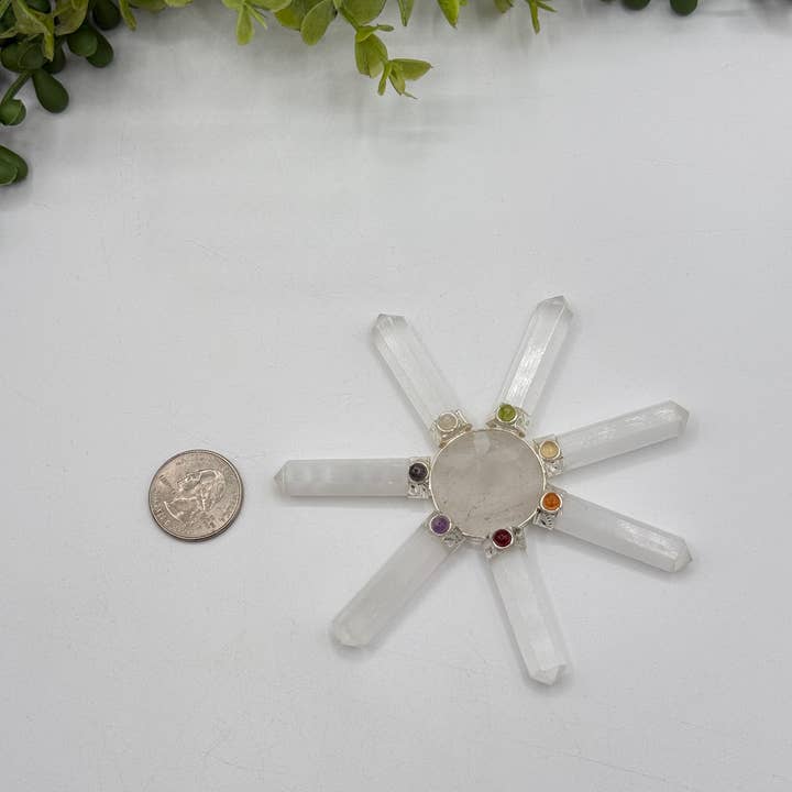 Meraki Gemstones - Vendita all'ingrosso Pietra/cristallo spirituale - Generatore di energia Selenite a 7 punti1