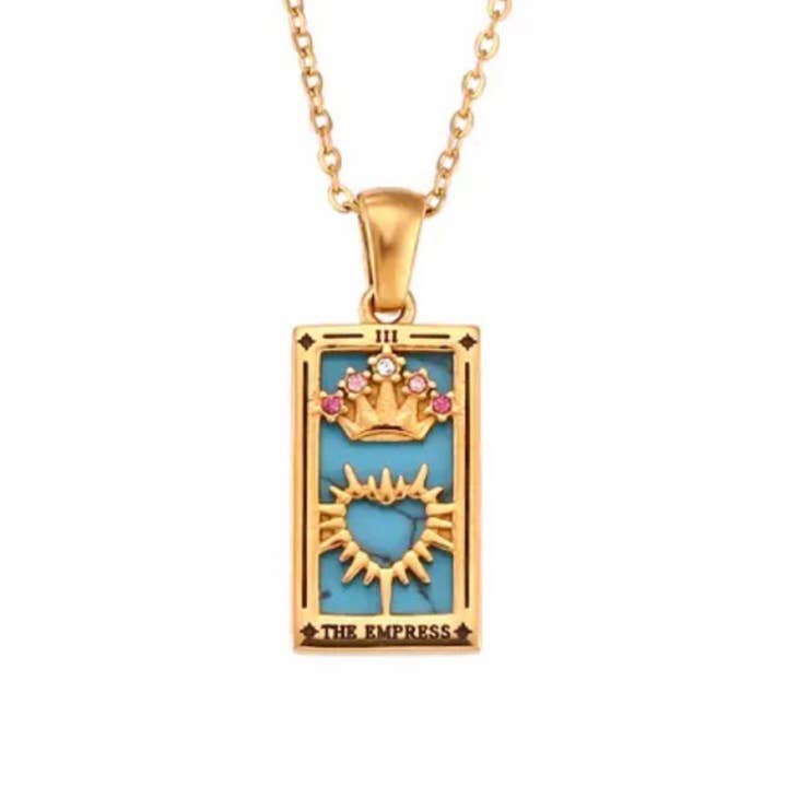 Tarot Card Gold Pendant Necklace for wholesale by Little Design Collective