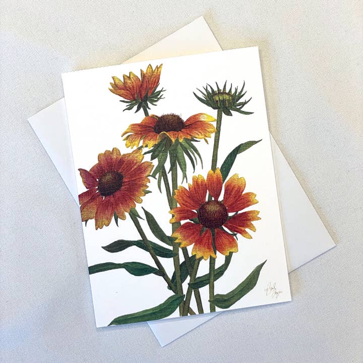 Blanket Flower Notecard for wholesale by Broad Bloom