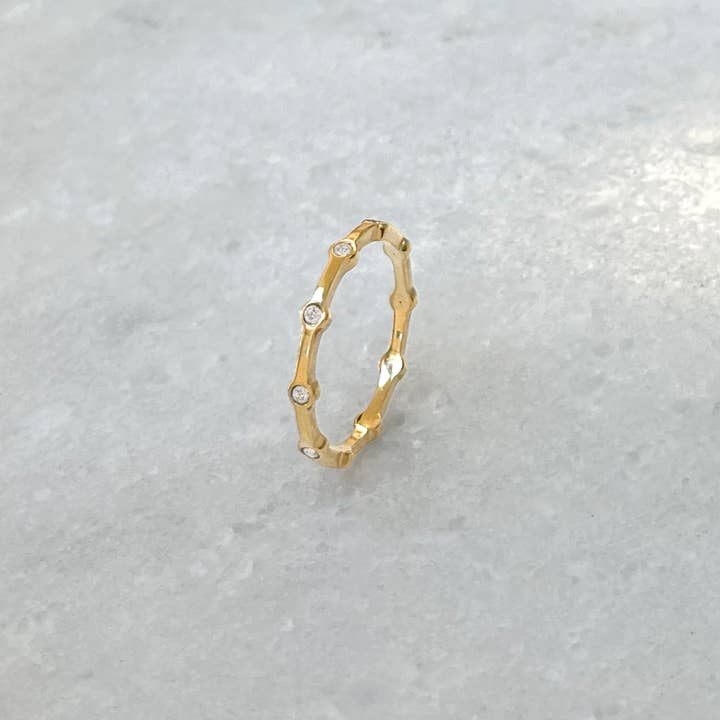 MAI DESIREE - Wholesale Multi-Stone Ring - DAPHNE THIN GOLD PAVE RING3
