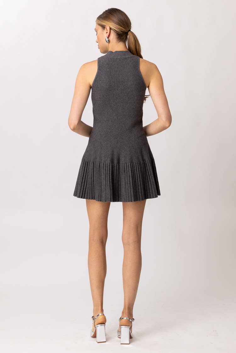 CHARCOAL KATIE SWEATER MINI DRESS for wholesale on Faire4