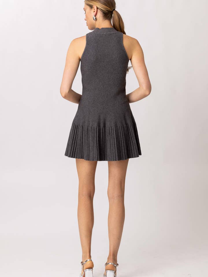 CHARCOAL KATIE SWEATER MINI DRESS for wholesale on Faire4