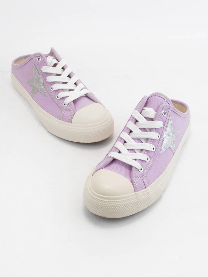 CCOCCI - Wholesale Lifestyle Sneakers - Women's - STAR PATCH OPEN HEEL SNEAKERS MULE3