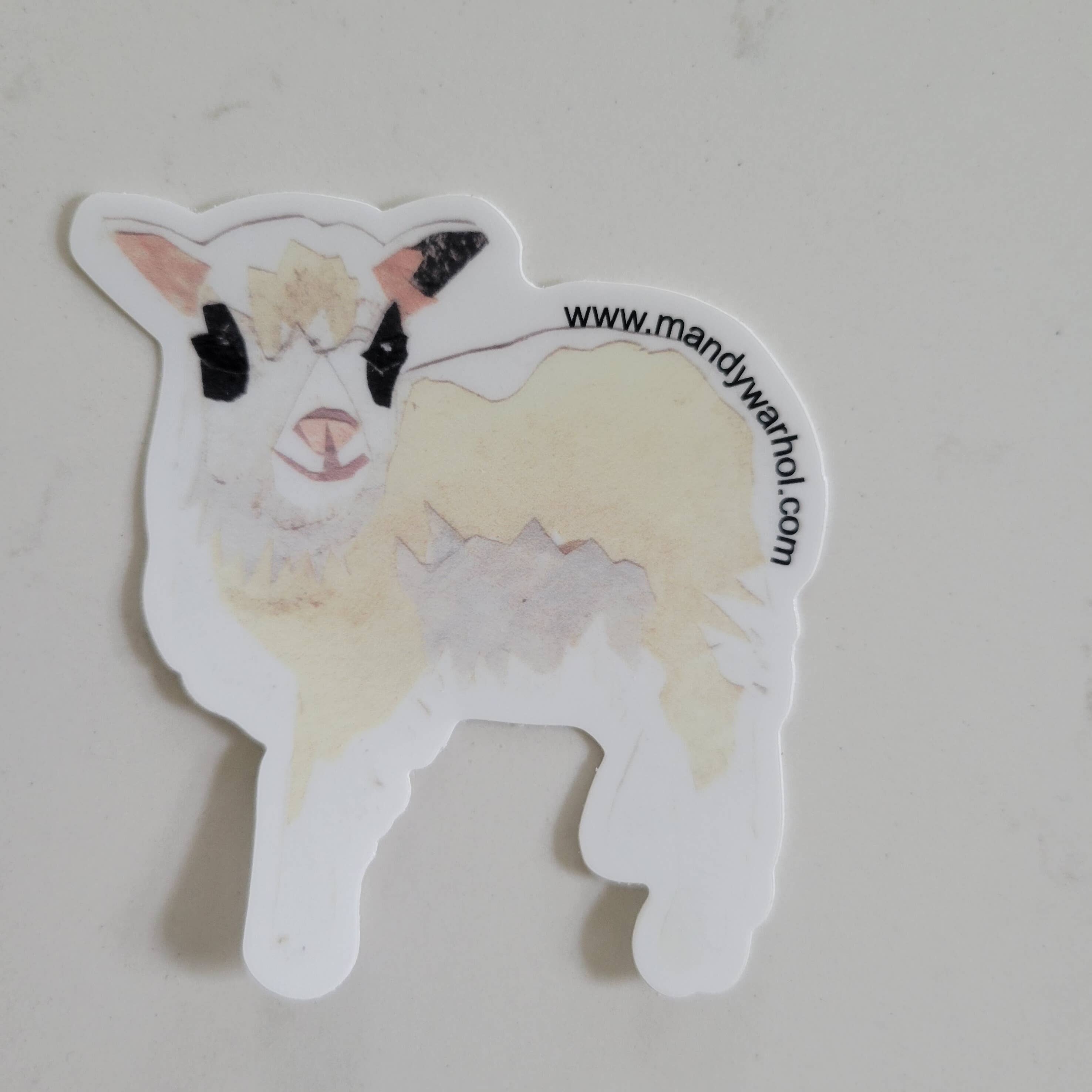 Mandy Warhol Fine Art - Wholesale Sticker - Shetland Baby Lamb Vinyl Sticker1