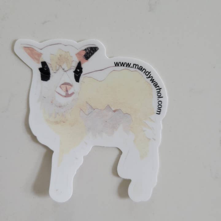 Mandy Warhol Fine Art - Wholesale Sticker - Shetland Baby Lamb Vinyl Sticker1