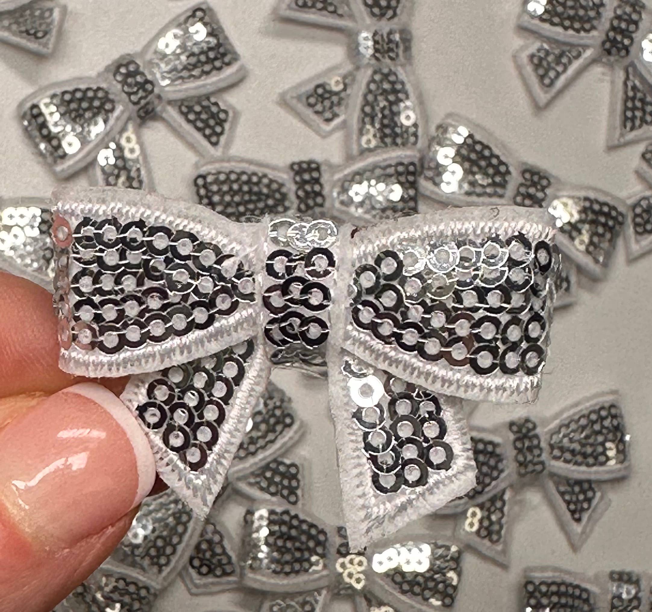 Aloe and Milk Boutique - Wholesale Hat Accessory - Women's - Sequin Bow Mini Patch, sequin patch, bow patch, cheer patch4