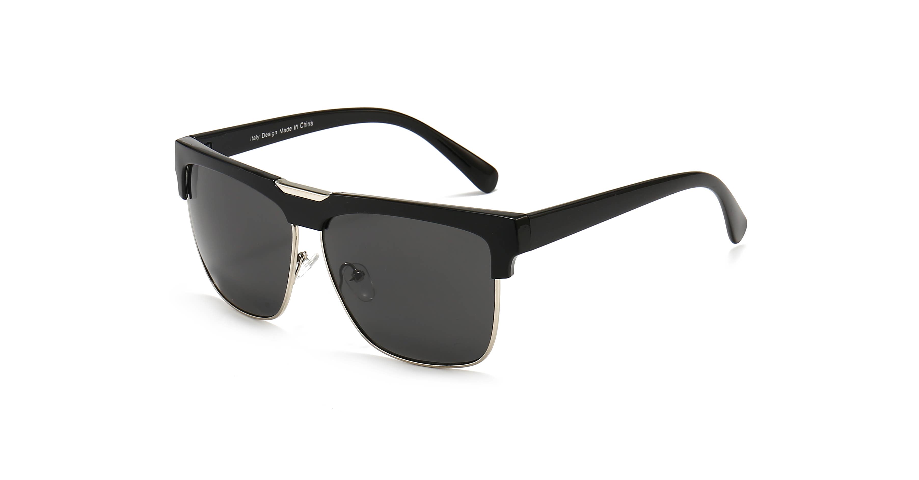 Trio Trading - Wholesale Sunglasses - Men's - Men's Fashion Sunglasses Half Frame Design Assorted 12 Pack6