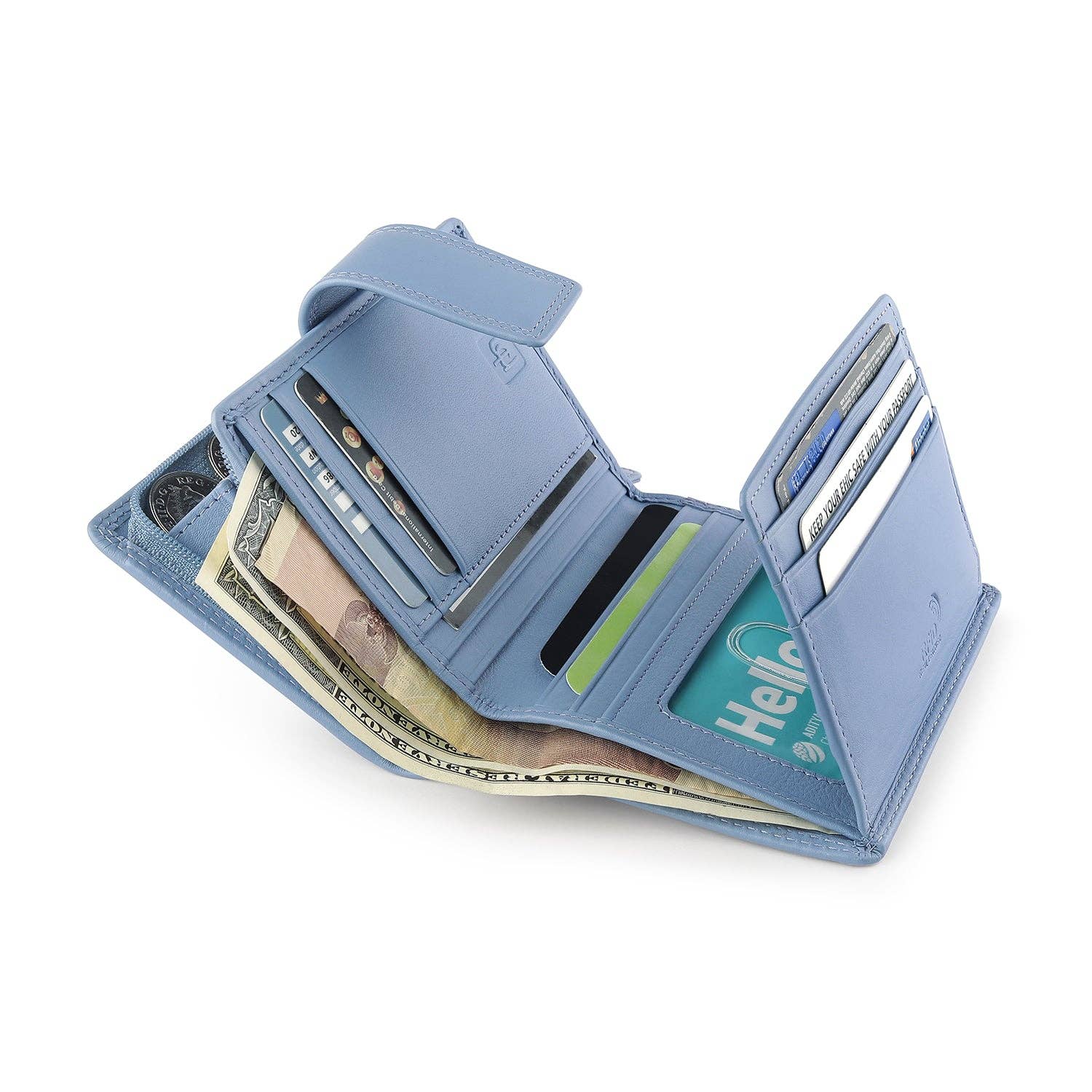 PRIMEHIDE - Vente Portefeuille – femme - Petit sac à main en cuir à trois volets Verona - 231152