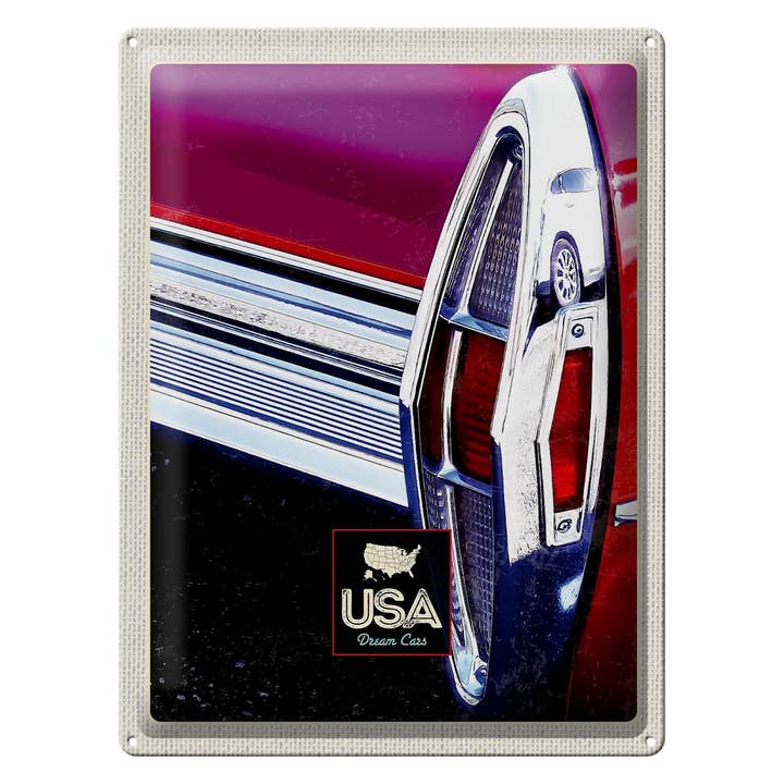 Tinnen bord travel 30x40cm America classic car dream cars rode vakantie voor wholesale door Femer