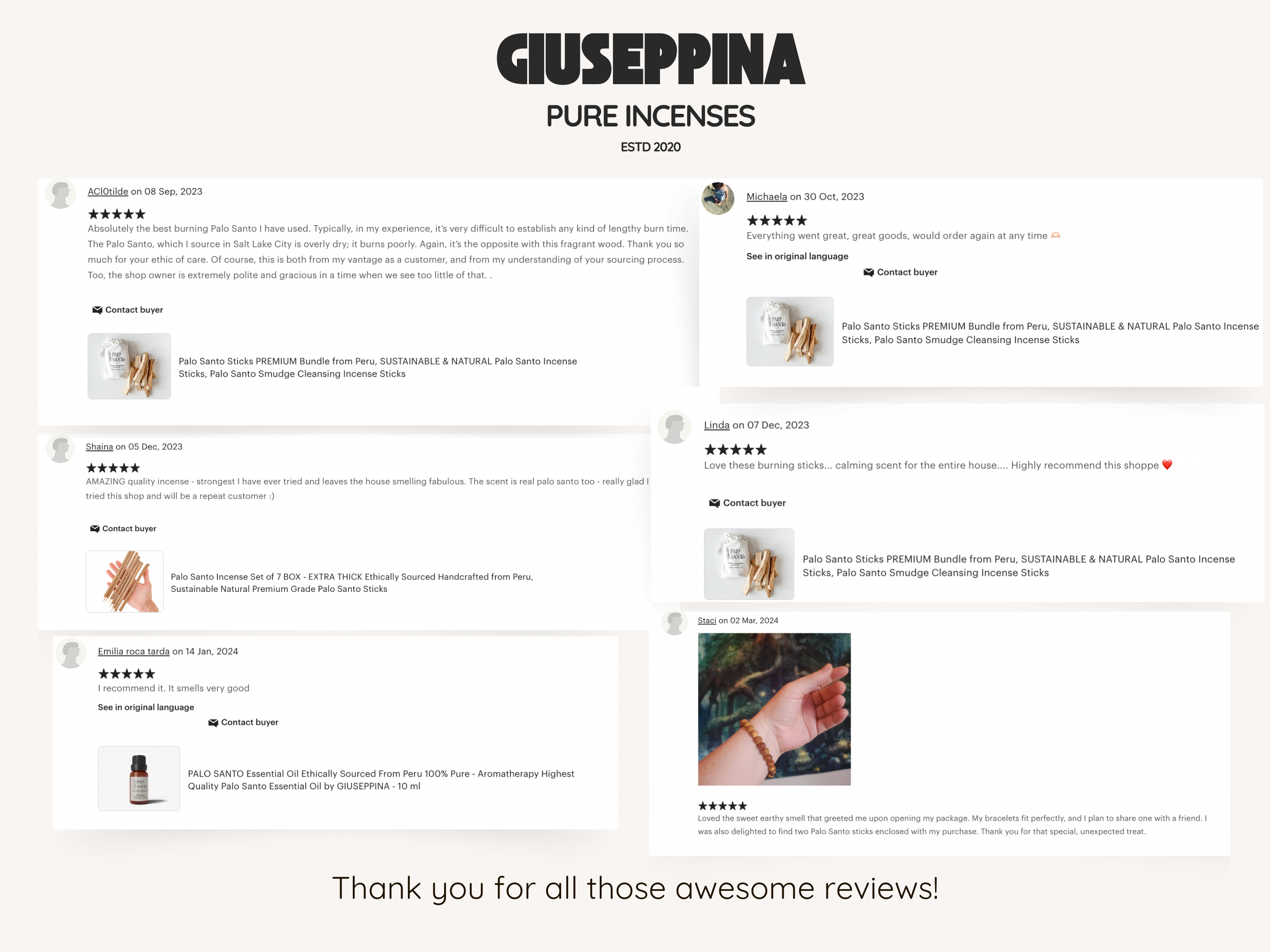 Giuseppina Shop - Vente Porte-encens - Porte-encens en béton fait main avec bâton Palo Santo offert7