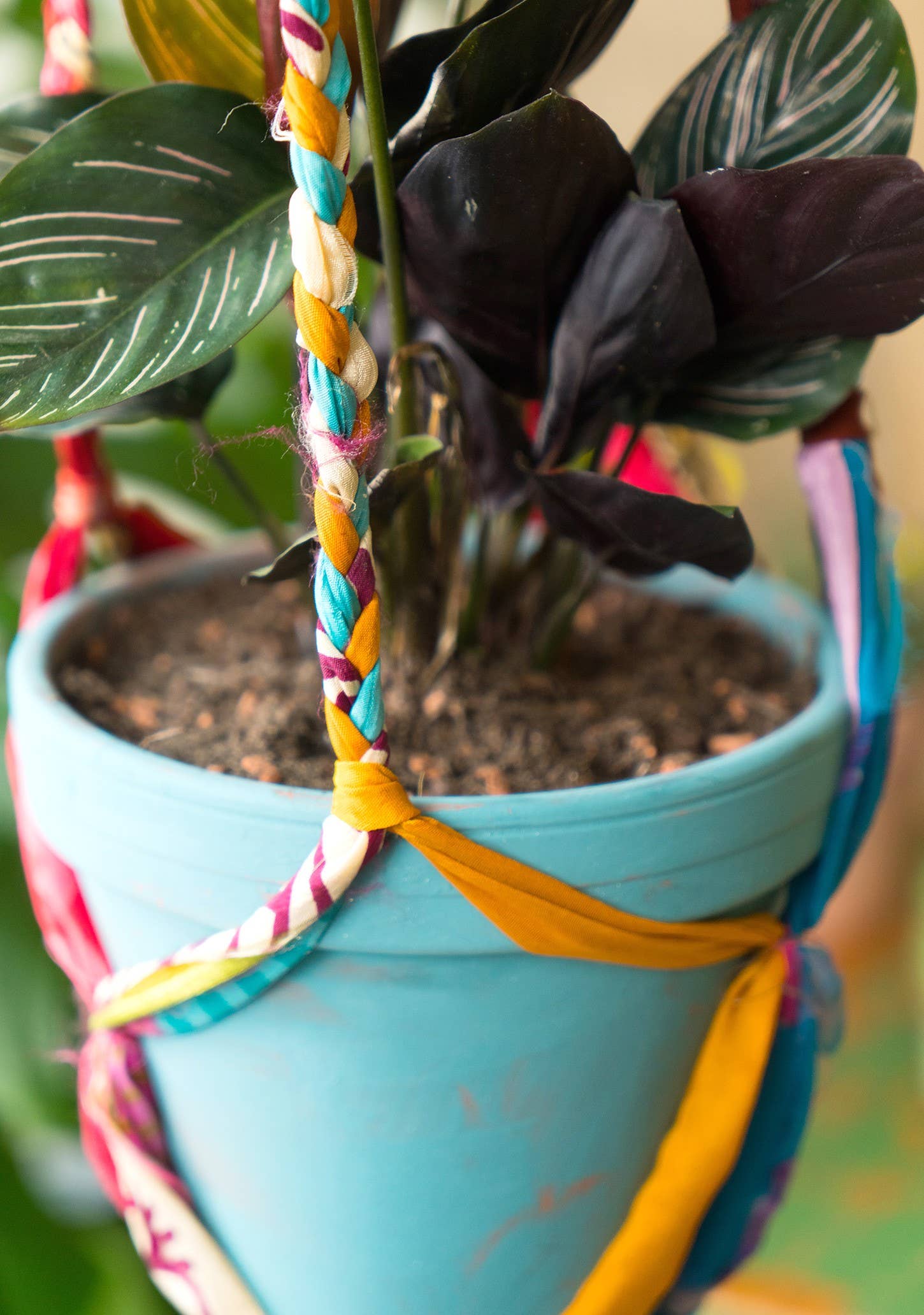 Namaste – Vasos suspensos por atacado – Cabide para Plantas Sari Trançado1