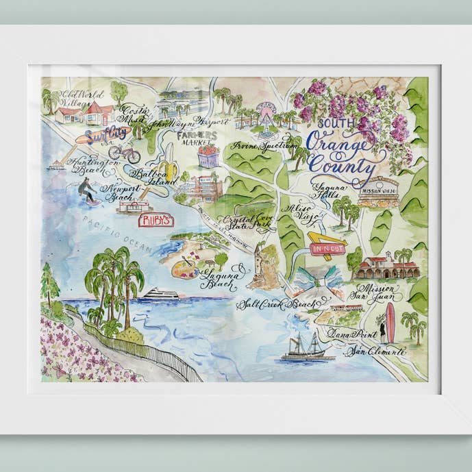 Orange County, Kalifornien Karttryck för wholesale av Designs by Robyn Love