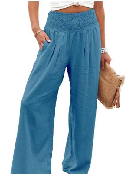 Lily Clothing - Wholesale Pants - Women's - Cotton and linen loose-fitting wide-leg pants13