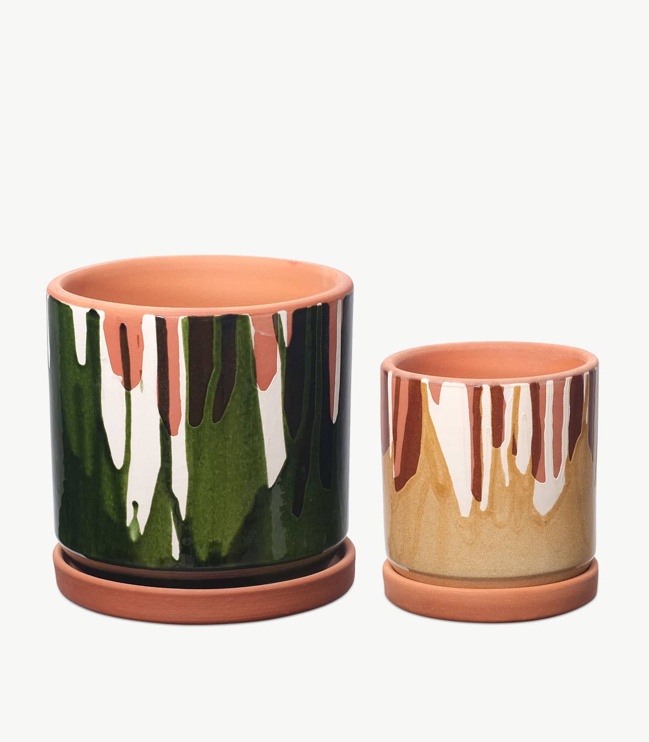 Casa Atlântica - Wholesale Plant Pot - Clay pot with white slip and green glaze2