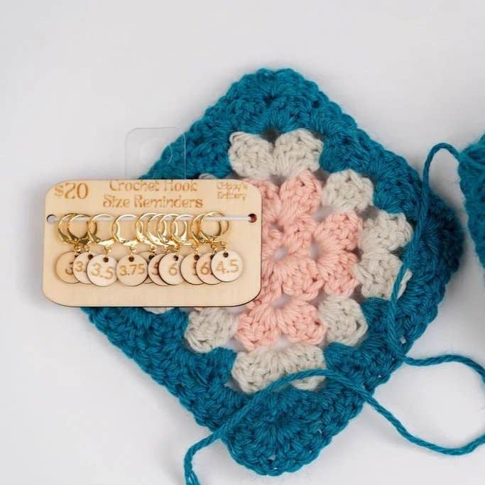 Crochet Hook Size Reminders by Number for wholesale by Chippy's Knittery