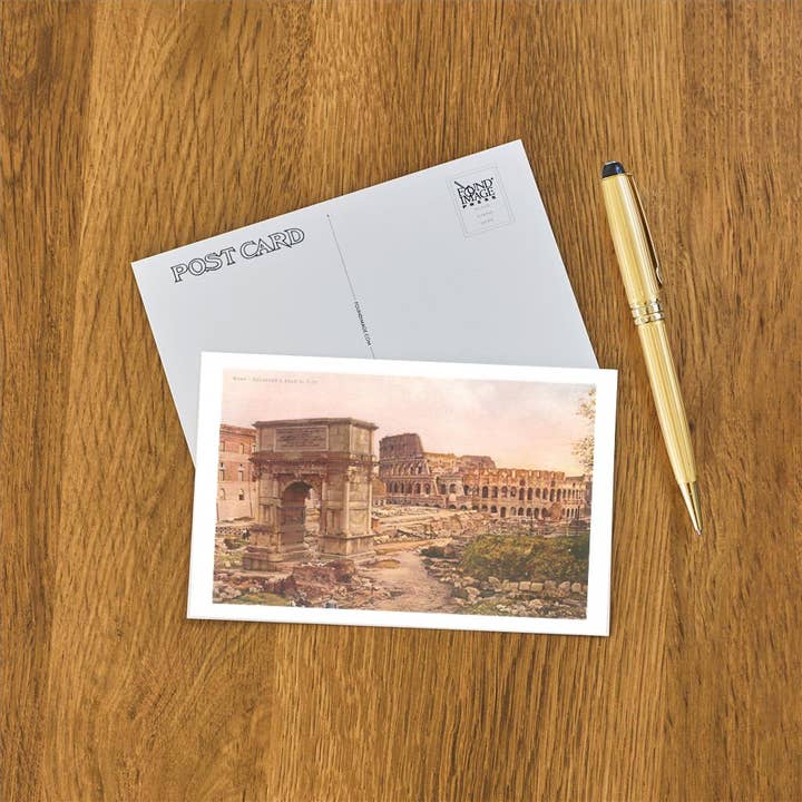 Found Image Press - Wholesale Postcard - Postcard IT-128 Ruins in Rome, Coliseum and Arch of Titus1