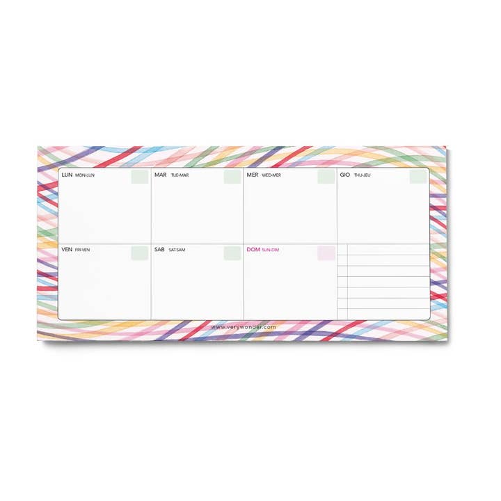 Planificador de Mesa Semanal Pequeño - Rainbow Net para venta al por mayor de Very Wonder di Chiara Veri