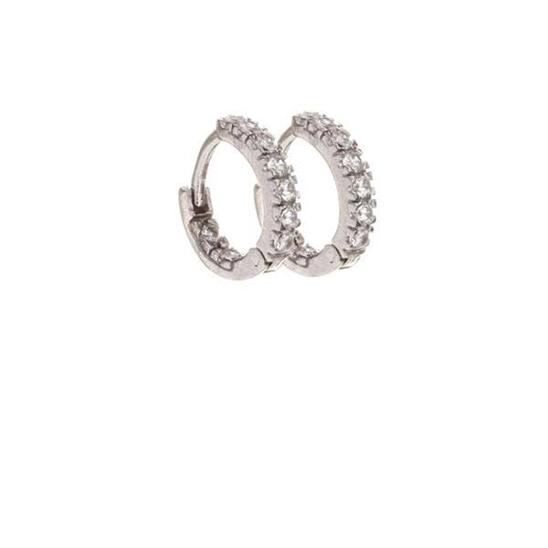 Micro Pave Earring: Huggies Silver for wholesale by Athena Designs