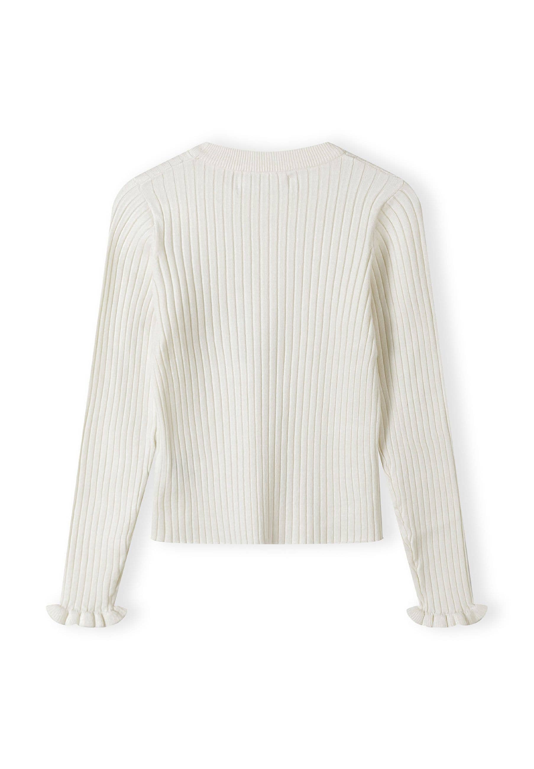 Minoti sp. z o.o. – wholesale Knitted jumper – Kids – Girls Ribbed long sleeve jumper with frill cuff detail2
