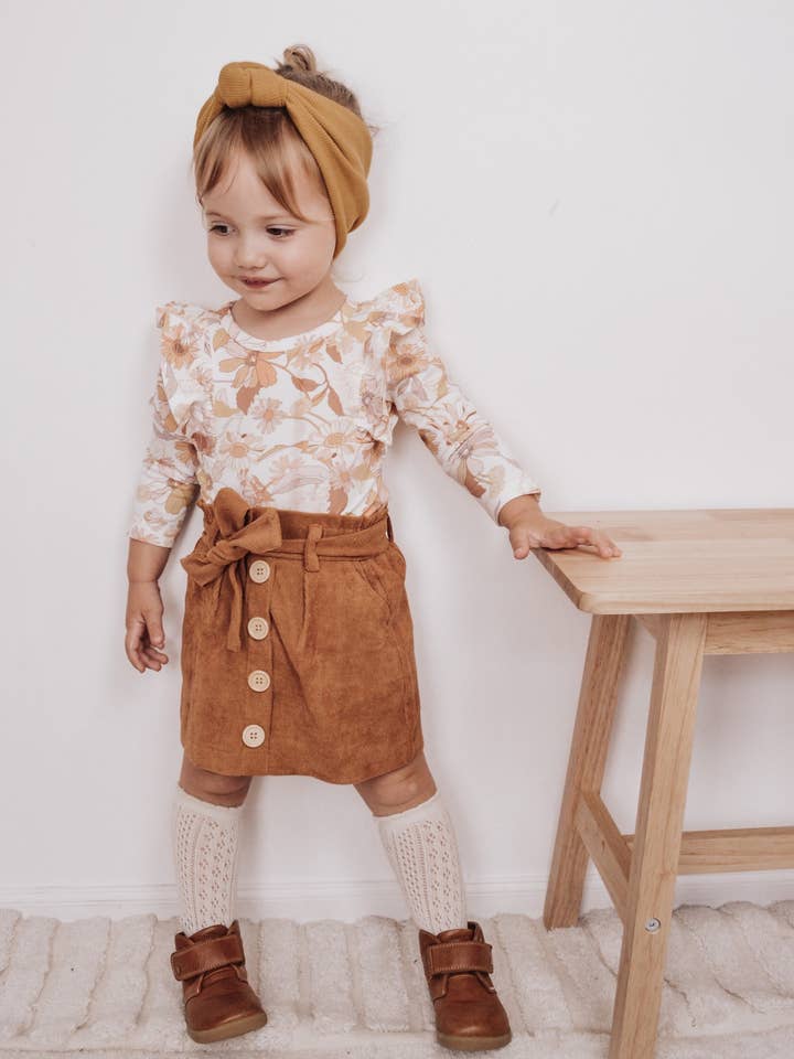 With Love for Kids - Wholesale Skirt – Kids - Heidi Mini Cord Skirt - TAN12