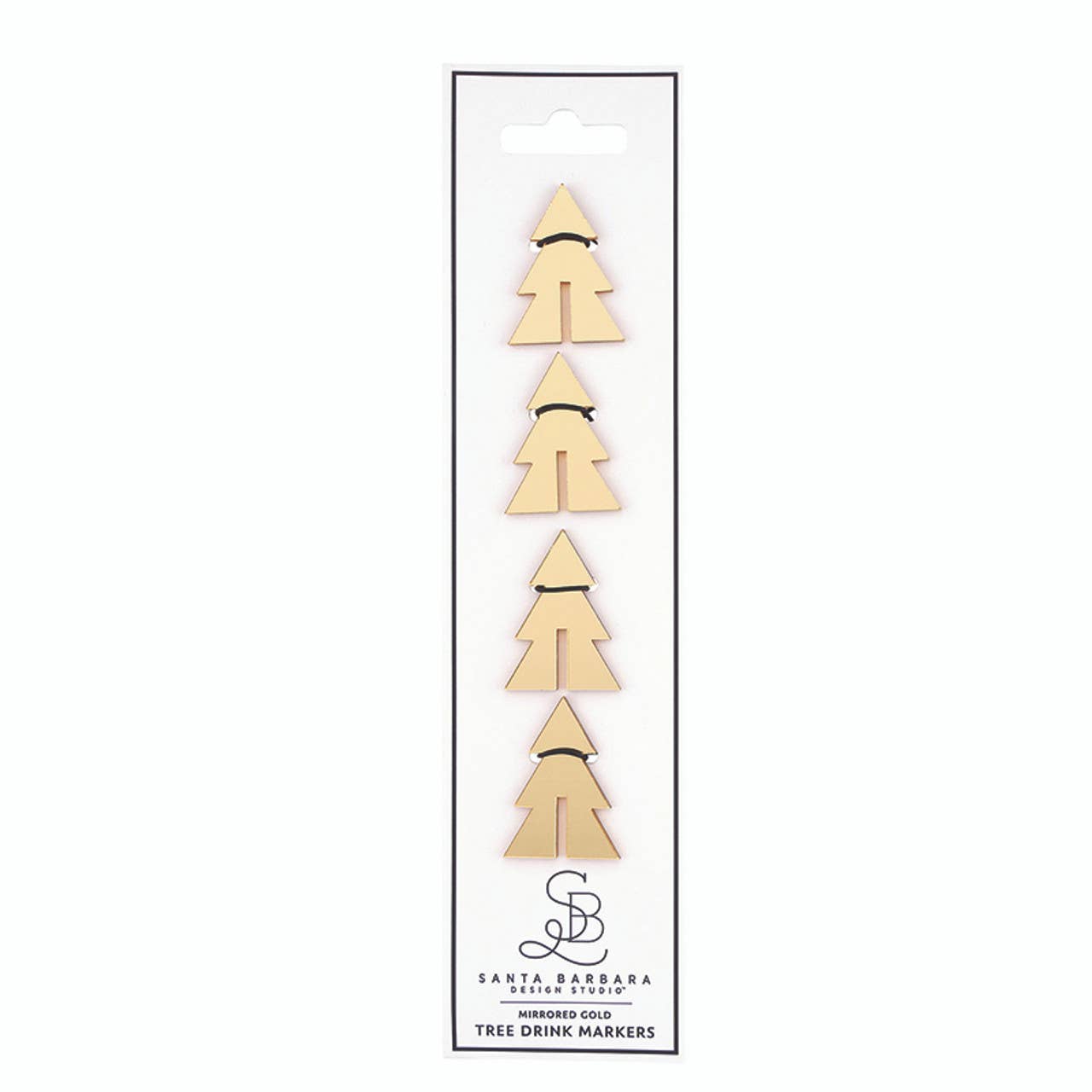 Santa Barbara Design Studio by Creative Brands - Wholesale Wine/Cocktail Glass Markers - Mirrored Gold Tree Drink Markers - Set of 41