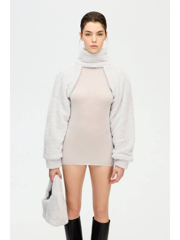 IKIKIZ ONLINE - Wholesale Blouse - Women's - Grey Sherpa Bolero Blouse