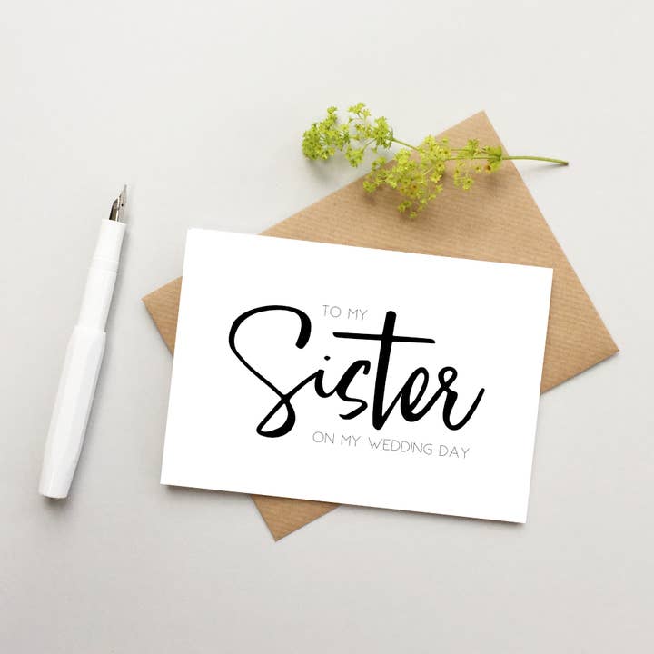 Sister Wedding Day Card for wholesale by Word Up Creative