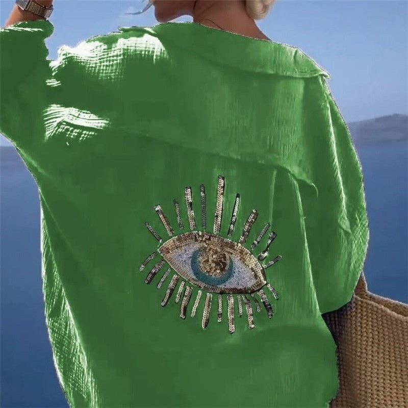 UZ Wholesale Store - Vente Chemise à col boutonné – femme - Chemise à manches longues unie7