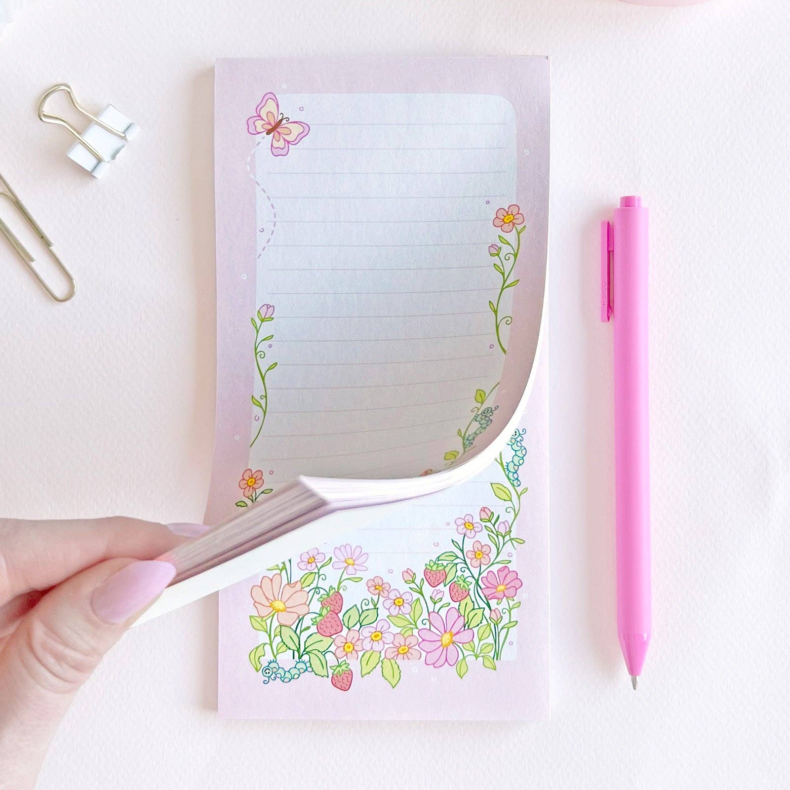 The Rosy Redhead - Wholesale Notepad - Shopping To Do List Planner Cute Strawberry Patch Notepad2
