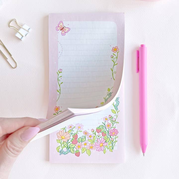 The Rosy Redhead - Wholesale Notepad - Shopping To Do List Planner Cute Strawberry Patch Notepad2