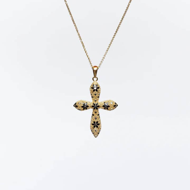 COLLIER CROIX ARRONDIE EN ARGENT pour la vente par MINA MINA