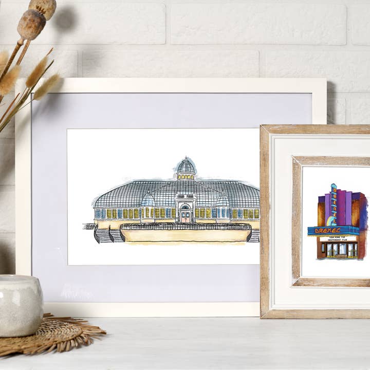 Franklin Park Conservatory art print for wholesale by Atelier Nazli Brush