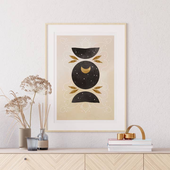 Imprimé Boho Céleste No57 Noir pour la vente par el&chic