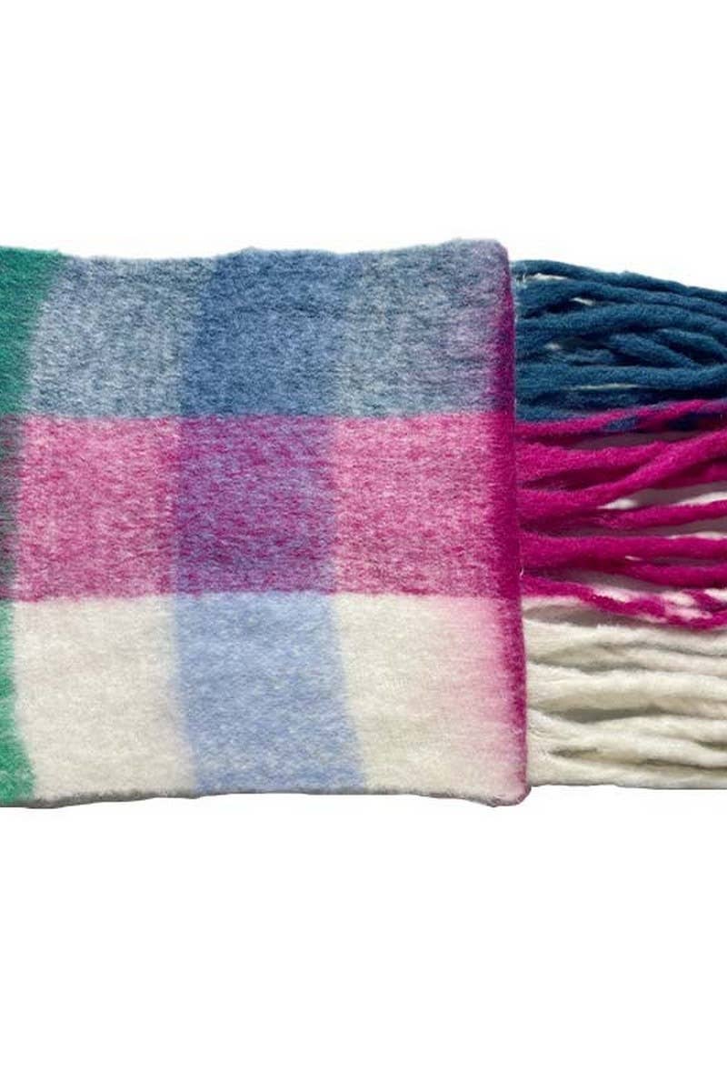 NINEXIS - Wholesale Scarf - Women's - CWASC03407_COLOR PLAID FUZZY WARM SCARF WINTER THICK SHAWL7