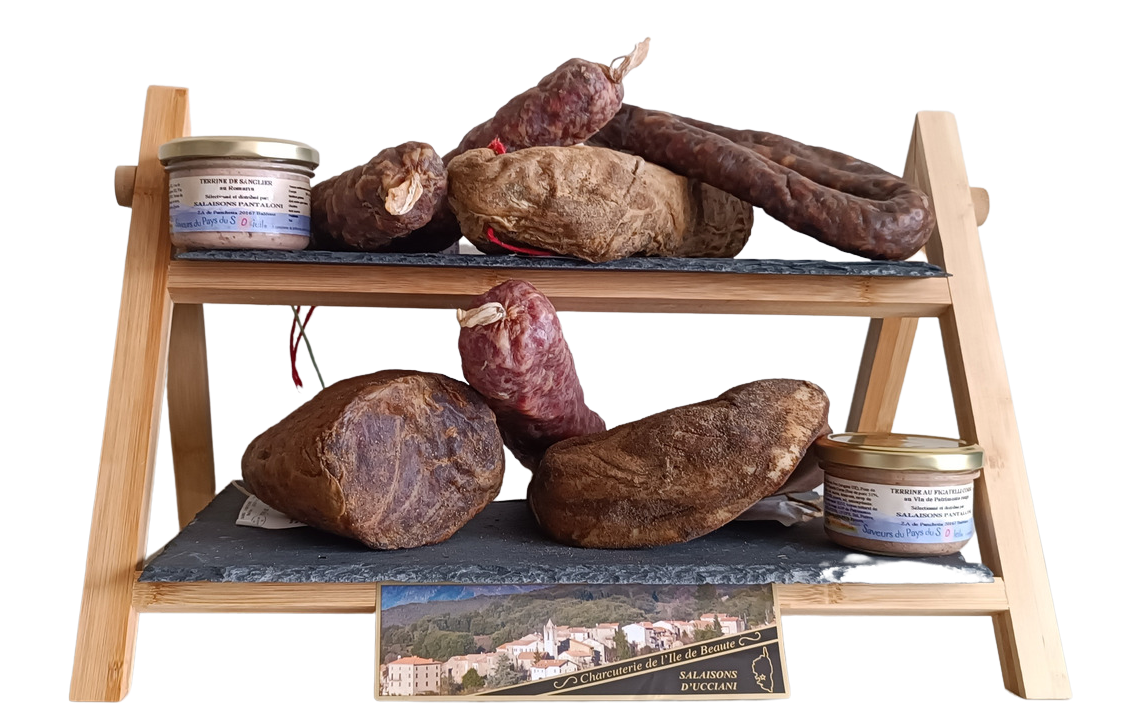 LuxFood-Shop – wholesale Salami – 9 korsikanska charkuterier med 2 glas Salaisons d'Ucciani0