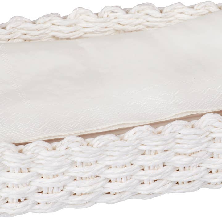 Boston International - Wholesale Napkin Holder - Guest Towel Paper Woven Caddy Paper Weave White