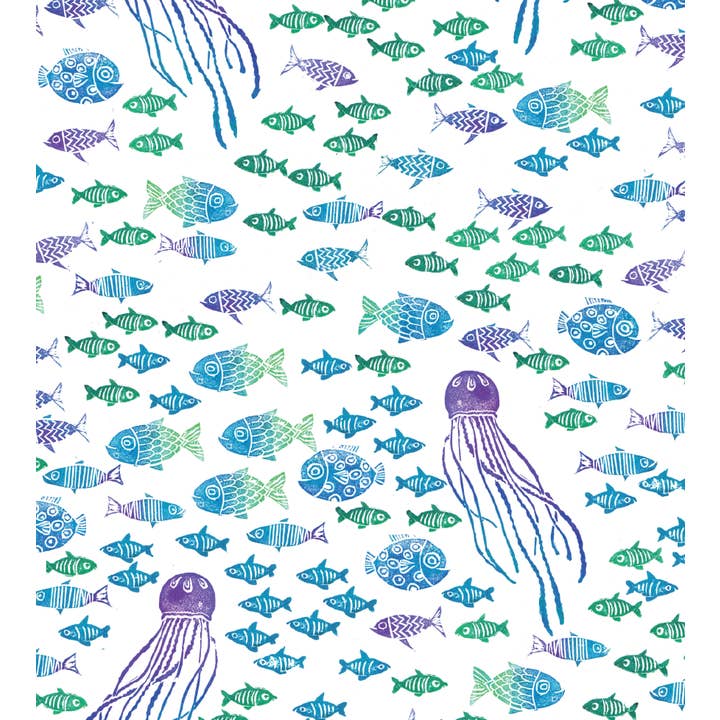 kuki - Wholesale Flat Wrap - “Fish & Sea” wrapping paper3