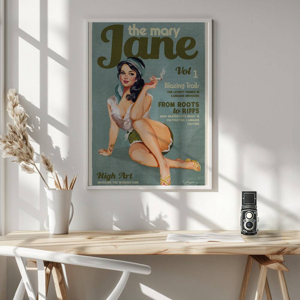 GTA ART - Wholesale Art Print - Wall art Mary Jane Retro Vintage Pinup Cannabis Art10